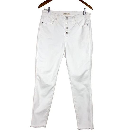 Madewell Denim - Madewell High Rise White Denim Skinny Jeans Size 29